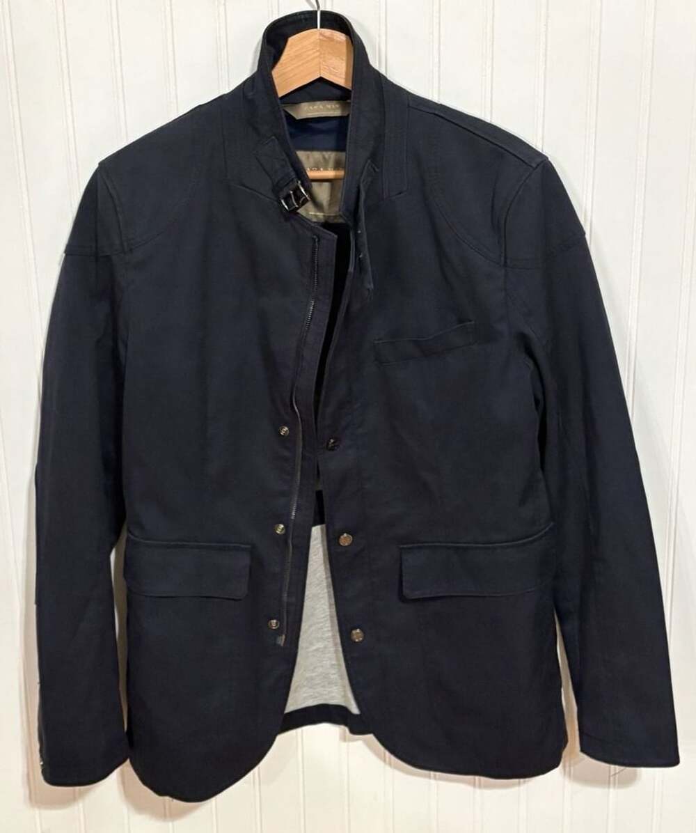 Zara Man Military Style Jacket Navy Size M